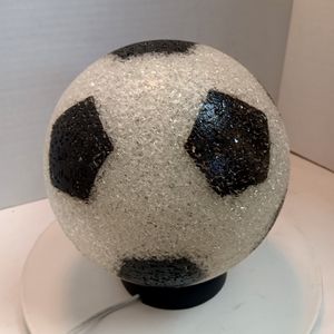Soccer Ball Lamp, Nightlight Soft Plastic Resin 8"
